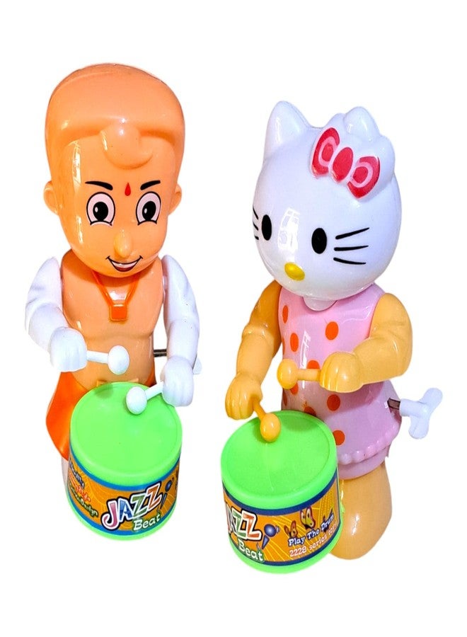 JNiL Cute Drummer Toy with Drumming and Dancing Action for Kids Baby Rattle Toys Set Toddler Kids Key-Operated (Pack of 2) - Image 5